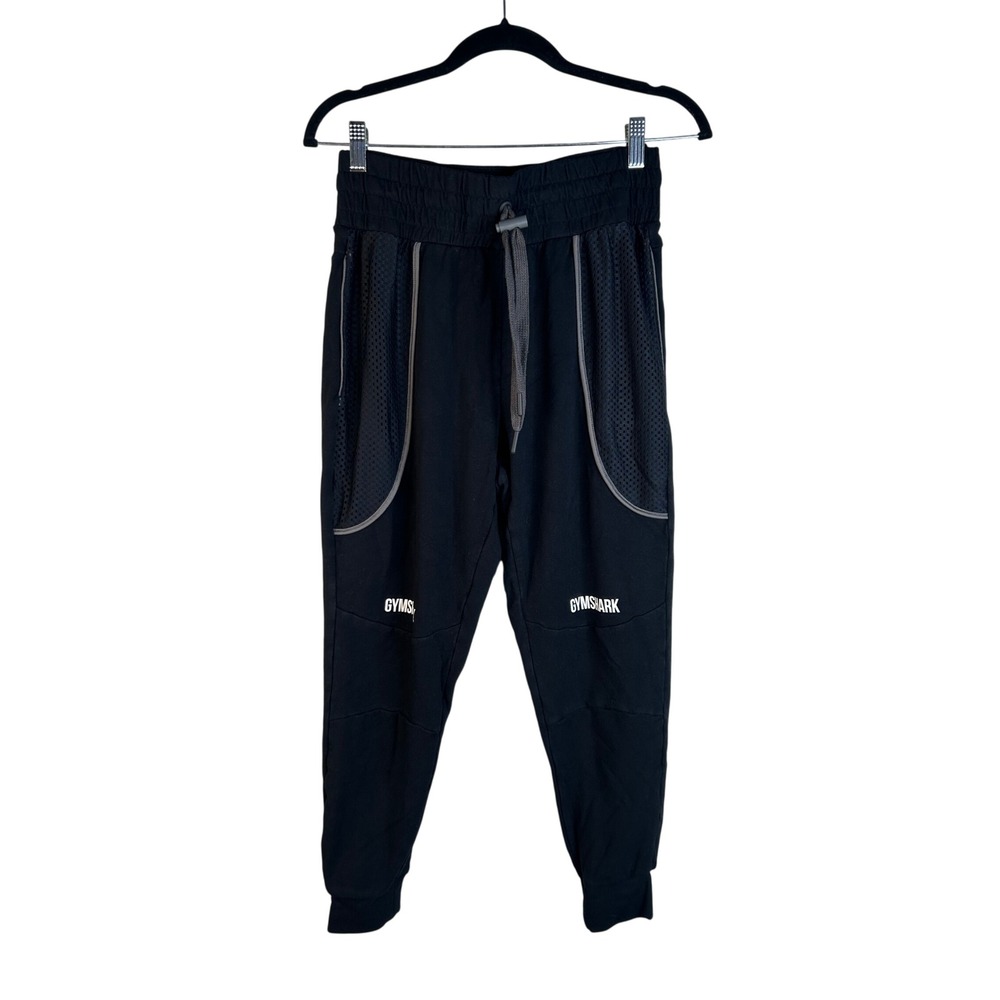 Gymshark Women's‎ Black Mesh Panel Drawstring Jogger Sweatpants Size Small